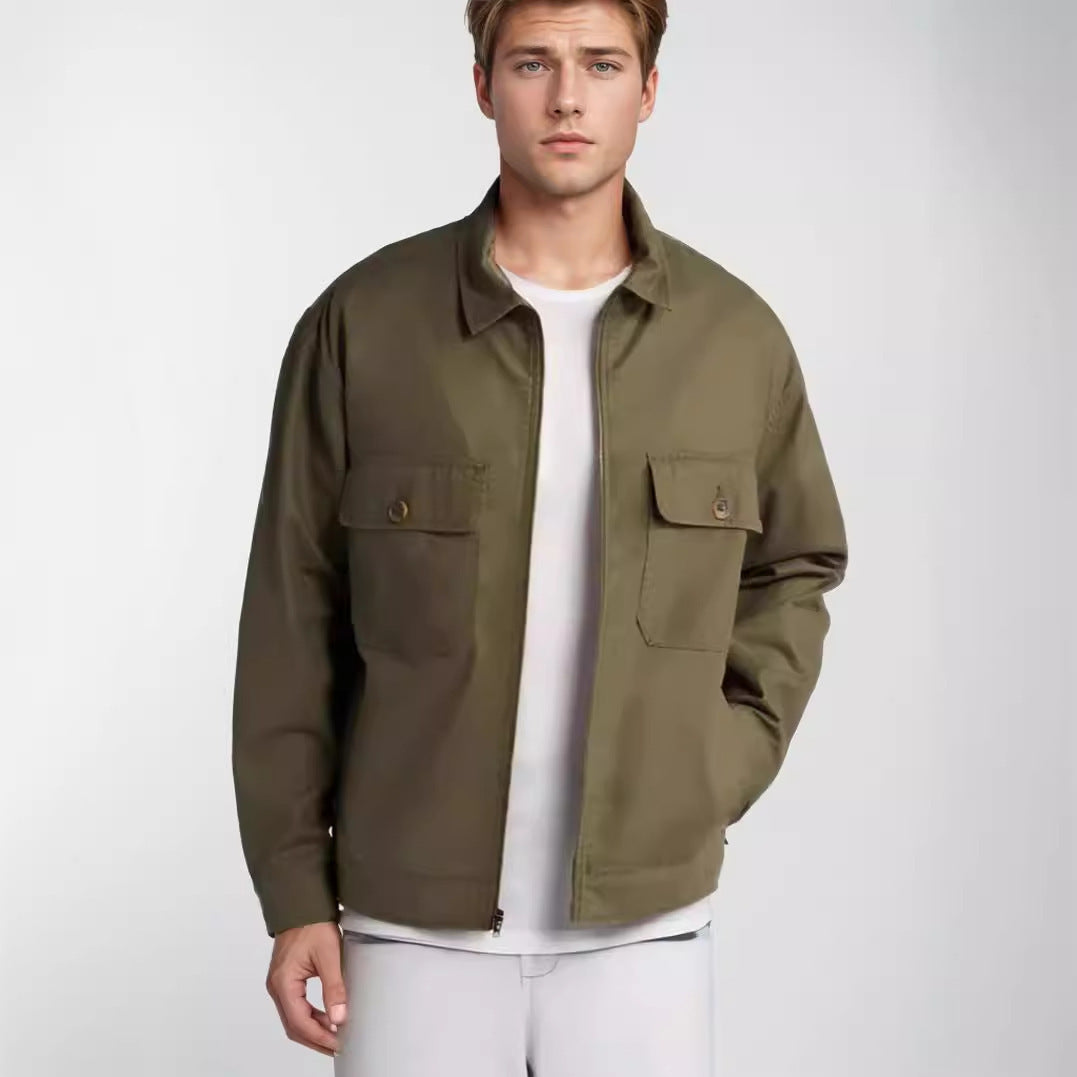 Herren lässige Freizeitjacke mit praktischen Pattentaschen Drune