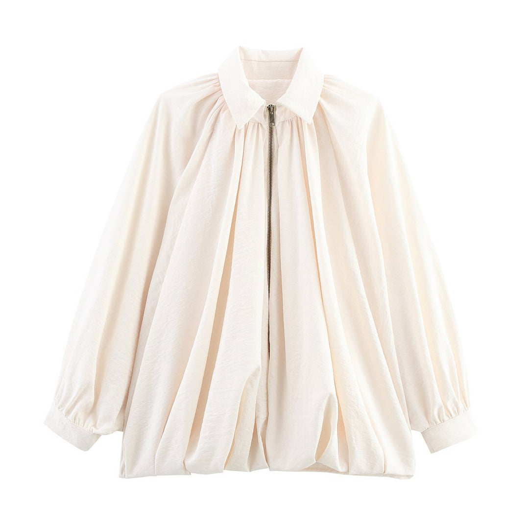 Damen elegante Bluse mit Raffungen und lässiger Passform Drune
