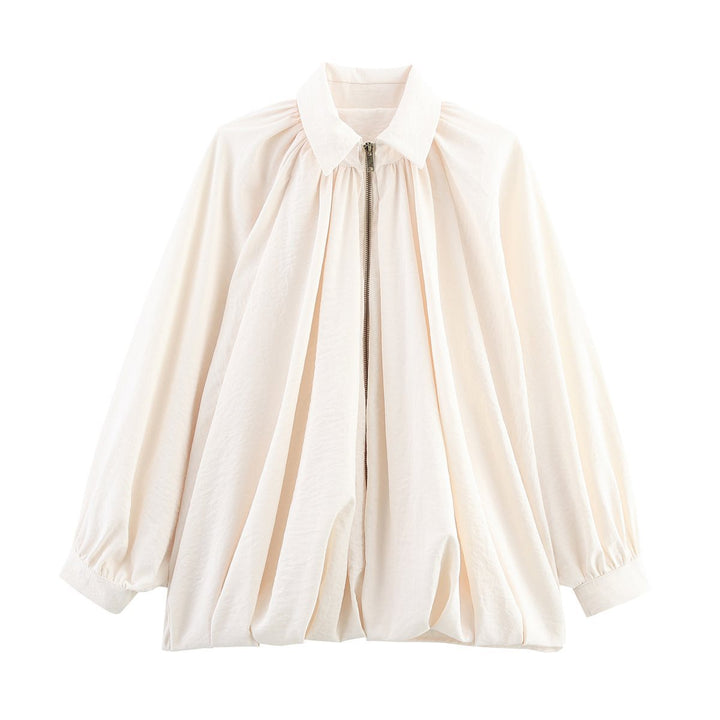 Damen elegante Bluse mit Raffungen und lässiger Passform Drune