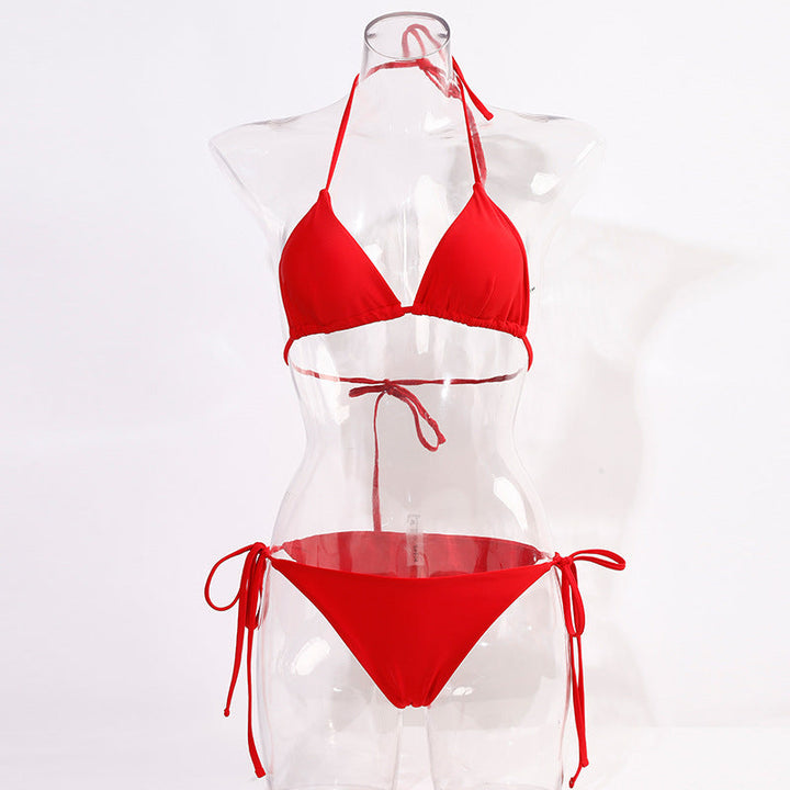Damen Triangel-Bikini mit verstellbaren Bind Druneändern und raffinierten Details Drune