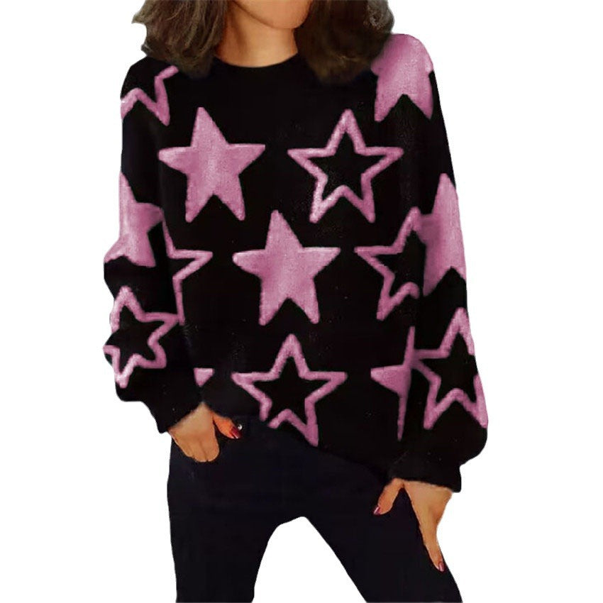Damen Bequemer Strickpullover mit starigem Muster und lässigem Schnitt Drune