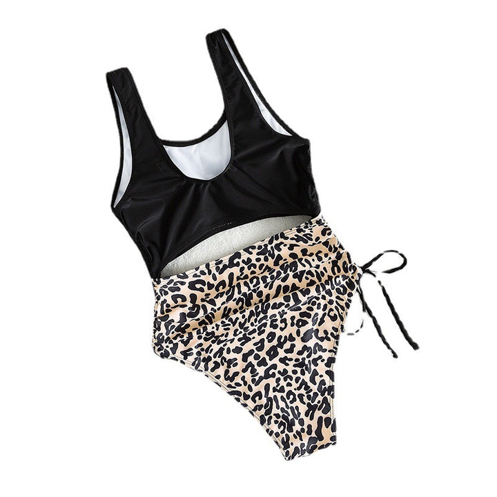 Damen Cut-Out Badeanzug mit hoher Taille und animalischem Muster Drune