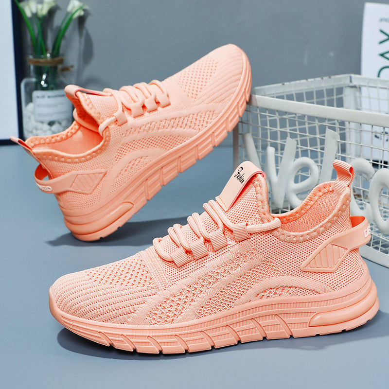 Unisex nan ultraleichte Strick-Laufsneaker mit nahtlosem Sockenschaft und stoßdämpfender gewellter Laufsohle Drune