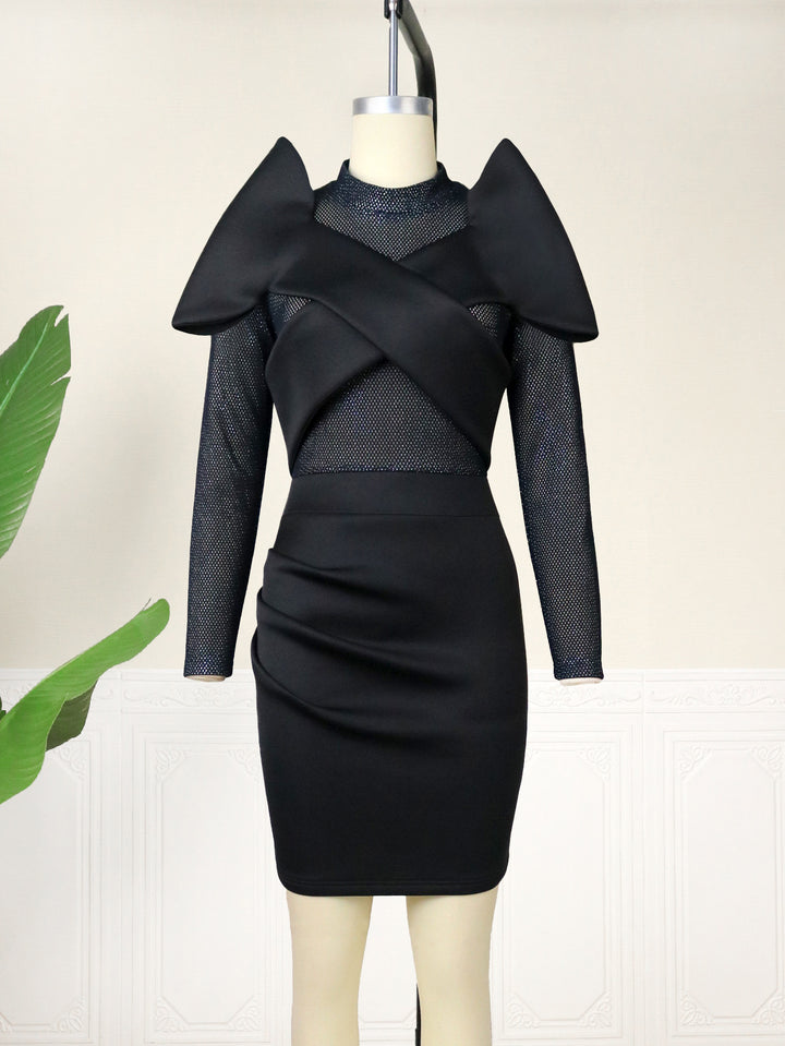 Damen Elegantes Cocktailkleid mit innovativem Rüschendesign Drune