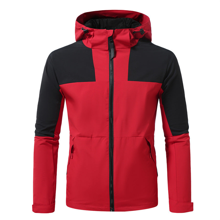 Herren funktionale Outdoor-Jacke mit verstellbarem Kapuzenbereich Drune
