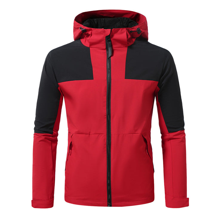 Herren funktionale Outdoor-Jacke mit verstellbarem Kapuzenbereich Drune