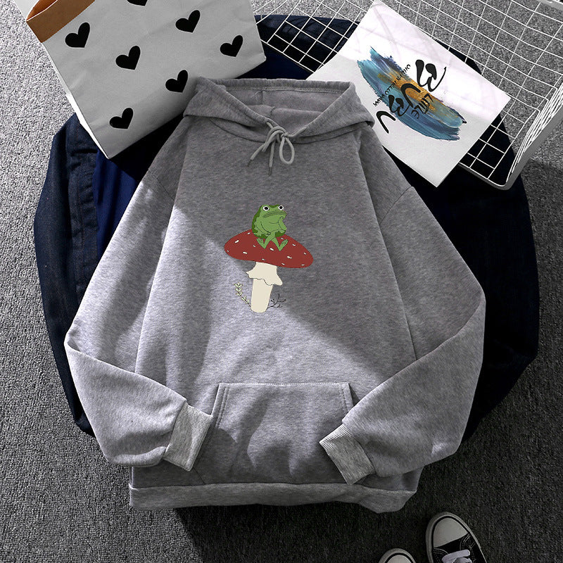 Damen Hoodie mit einzigartigem Frosch-Motiv Drune