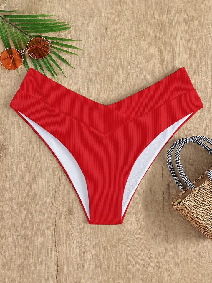 Damen Hochgeschnittener Bikinislip mit kontrastierenden Details Drune