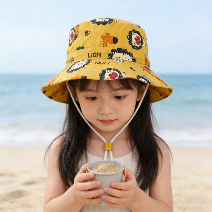 Unisex nan Kinder Sonnenhut mit verstellbarem Kinnband, breiter Krempe und fantasievollem Einhornprint  Drune