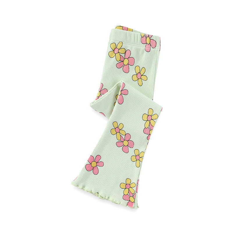 Mädchen Flared Leggings mit floralem Design Drune