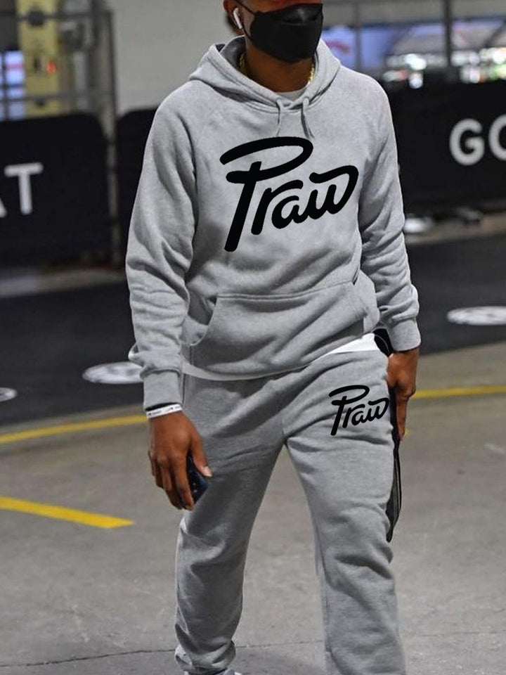 Damen Hoodie- und Jogginghose-Set mit lässigem Logoaufdruck Drune