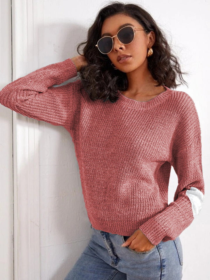 Damen Grobstrickpullover mit modischem Farbblock-Design und lässiger Passform Drune