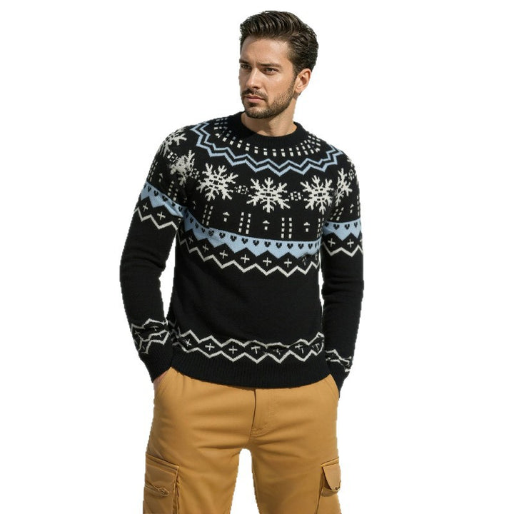 Herren kuscheliger Norweger-Pullover mit Winterdesign Drune