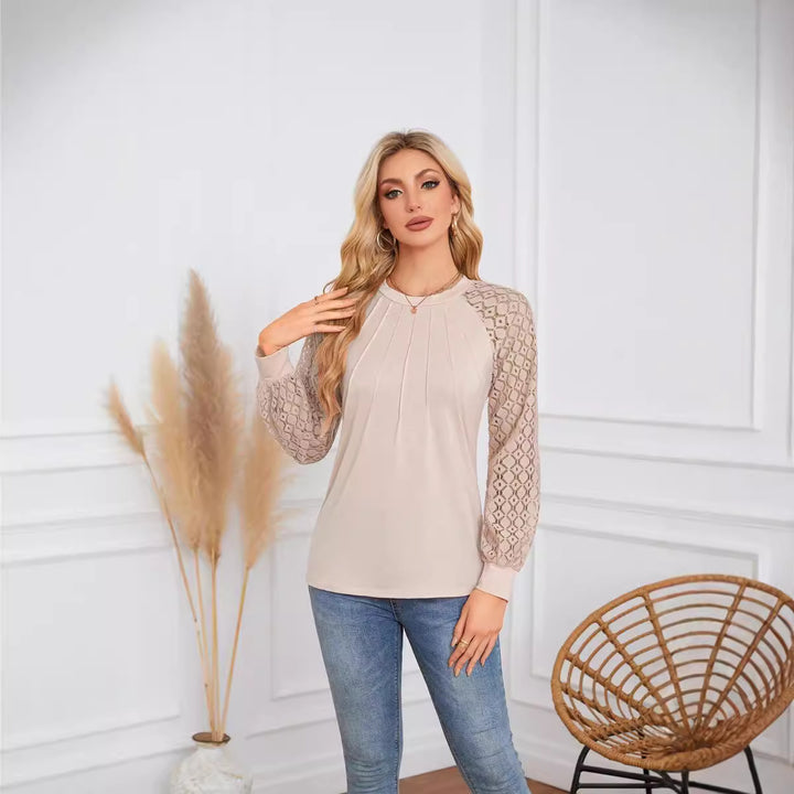 Damen Elegantes und atmungsaktives Oberteil mit Spitze Drune