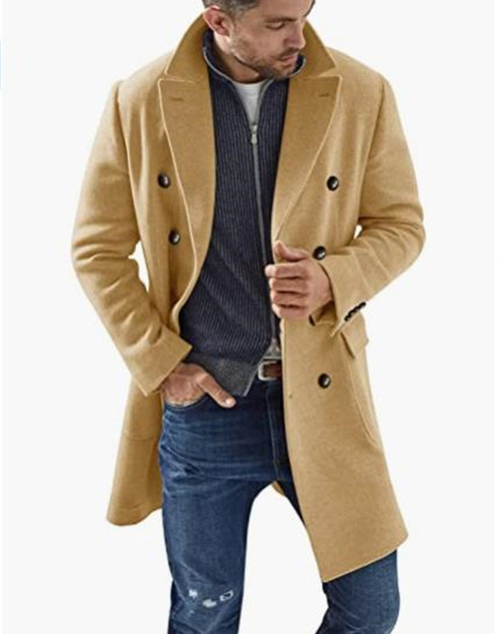 Herren eleganter Doppelknebel-Mantel mit modernem Schnitt Drune