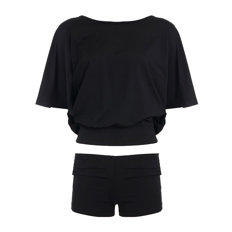 Damen Sportliches Bikini-Set mit lockerem Oberteil- und Short-Kombination Drune