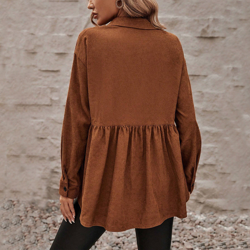 Damen Shirtkleid mit taillierter Passform und Knopfdetails Drune