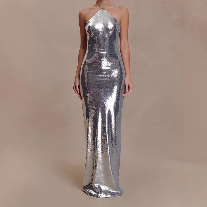 Damen Glamouröses Abendkleid mit funkelnden Pailletten Drune