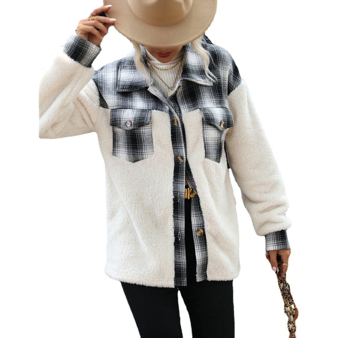 Damen Fluffy Overshirt Drune