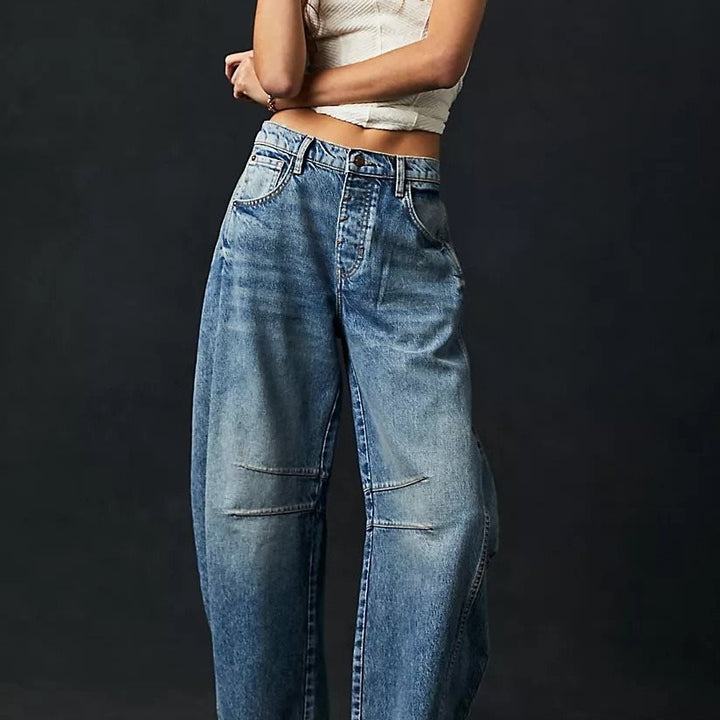 Damen Bequeme und lässige Jeans mit weitem Schnitt Drune