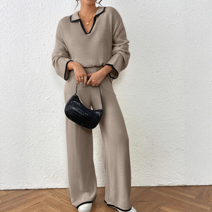 Damen Großer Strickpullover und lässige Pants Kombination Drune