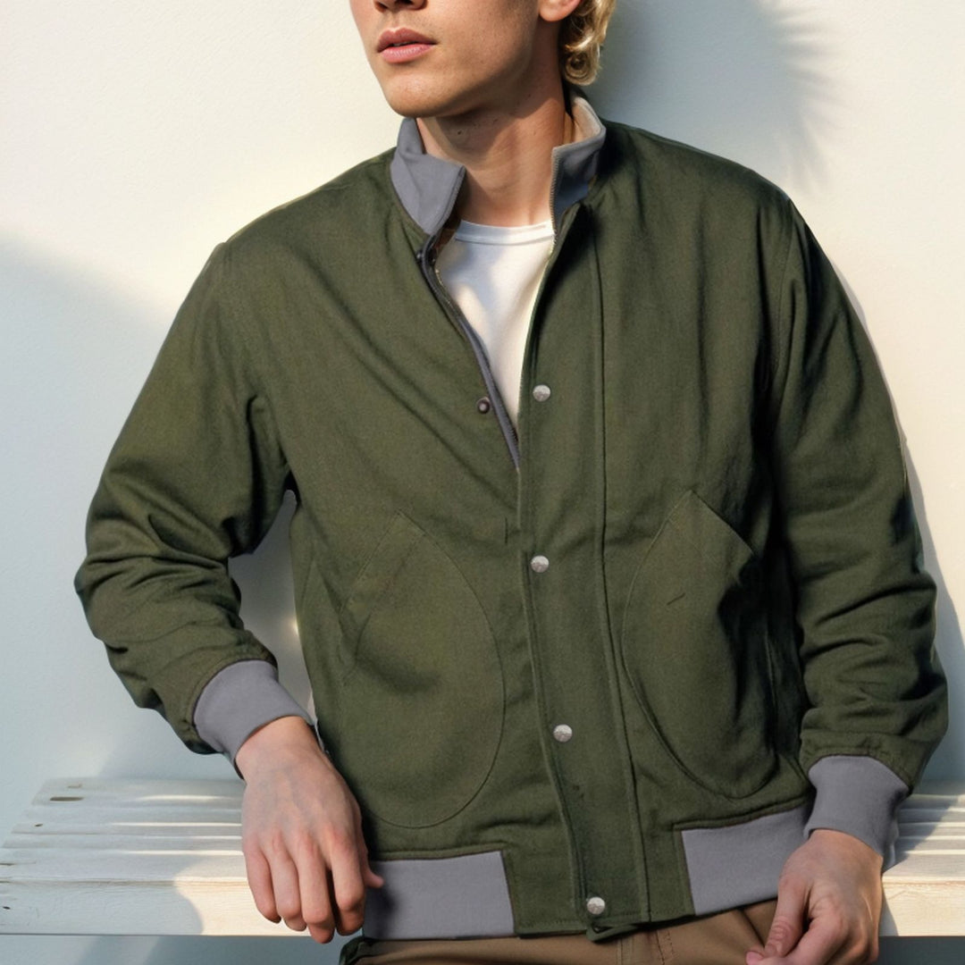 Herren lässige Freizeitjacke mit funktionalen Taschen und modernem Kragen Drune