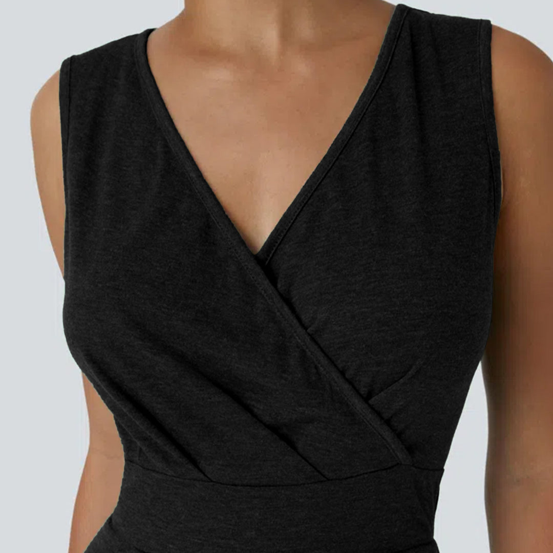 Damen Wickelkleid mit asymmetrischem Saum und elegantem Schnitt Drune