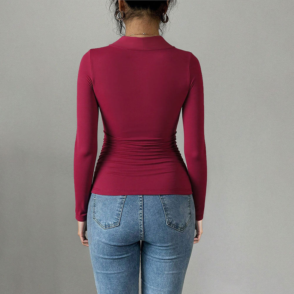 Damen figurbetonter Body mit elegantem Herz-Ausschnitt und Drapierungsdetails Drune