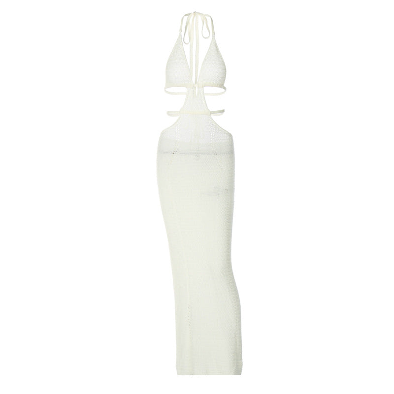 Damen Strick-Tankkleid mit cut-out Details und länglichem Schnitt Drune