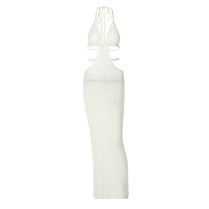 Damen Strick-Tankkleid mit cut-out Details und länglichem Schnitt Drune
