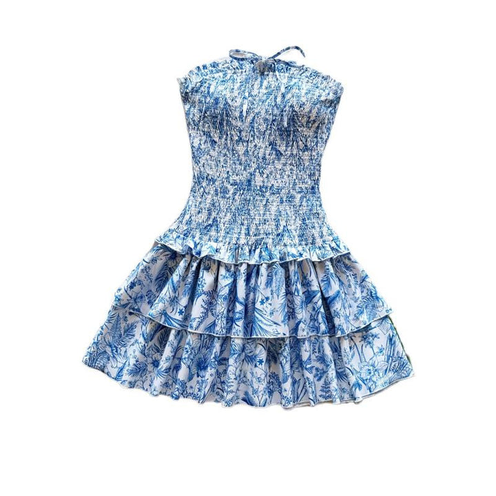 Damen Sommerkleid mit Rüschen und floralen Details Drune