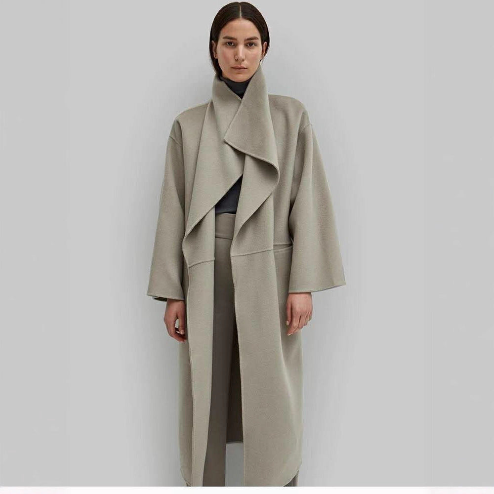 Damen Eleganter Oversize-Mantel mit offenem Vorderteil Drune