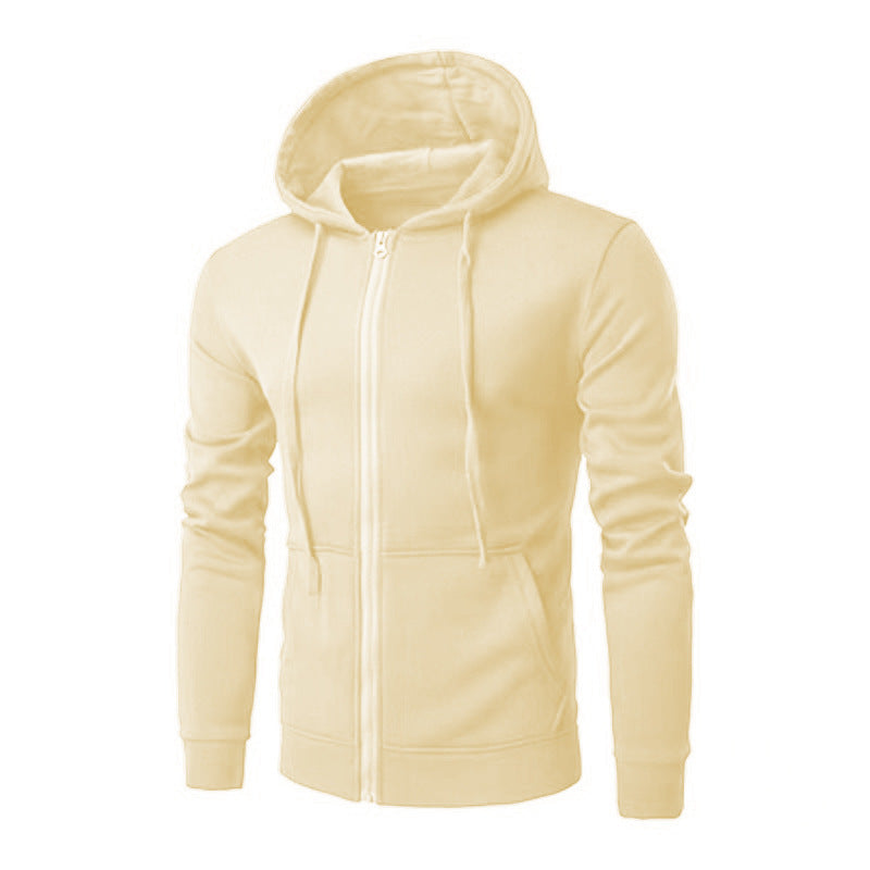 Herren nan schmal geschnittene Zip-Hoodie Jacke mit weichem Fleece-Innenfutter und Kängurutaschen Drune