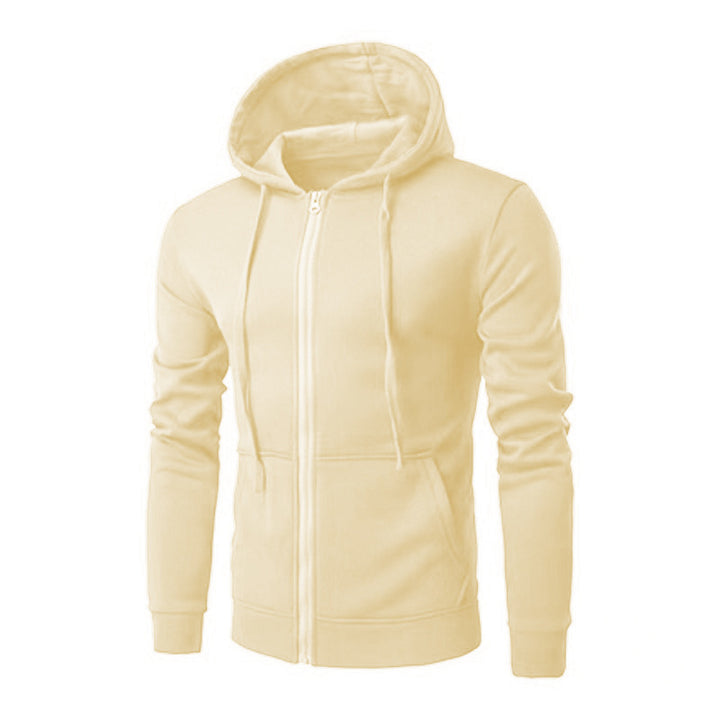 Herren nan schmal geschnittene Zip-Hoodie Jacke mit weichem Fleece-Innenfutter und Kängurutaschen Drune