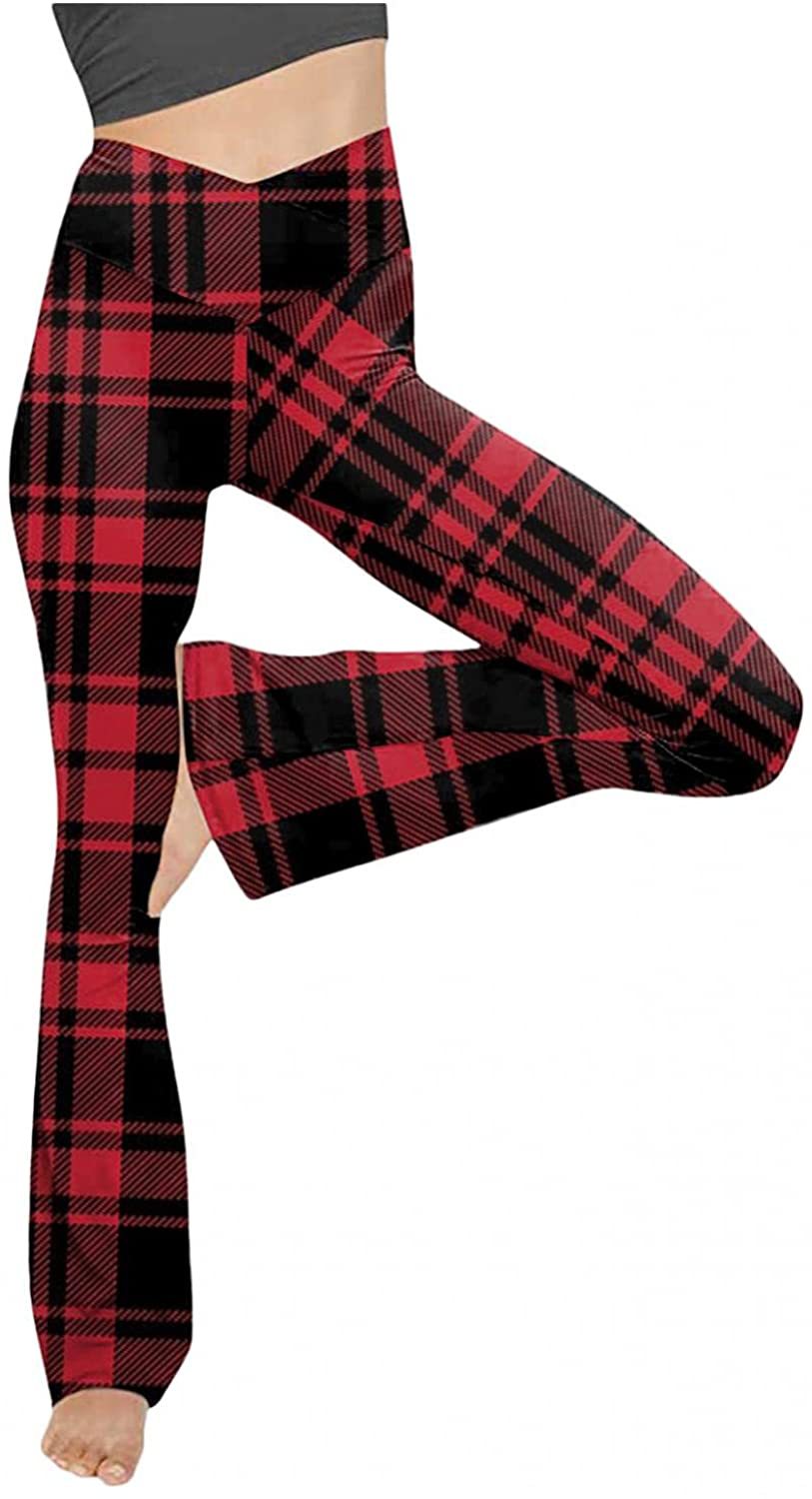 Damen Bootcut Yoga-Hose aus elastischem Material mit hohem Bund Drune