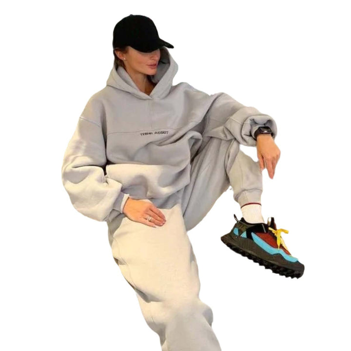 Unisex nan oversized Kapuzenpullover und taillenhohe Jogginghose Set Drune