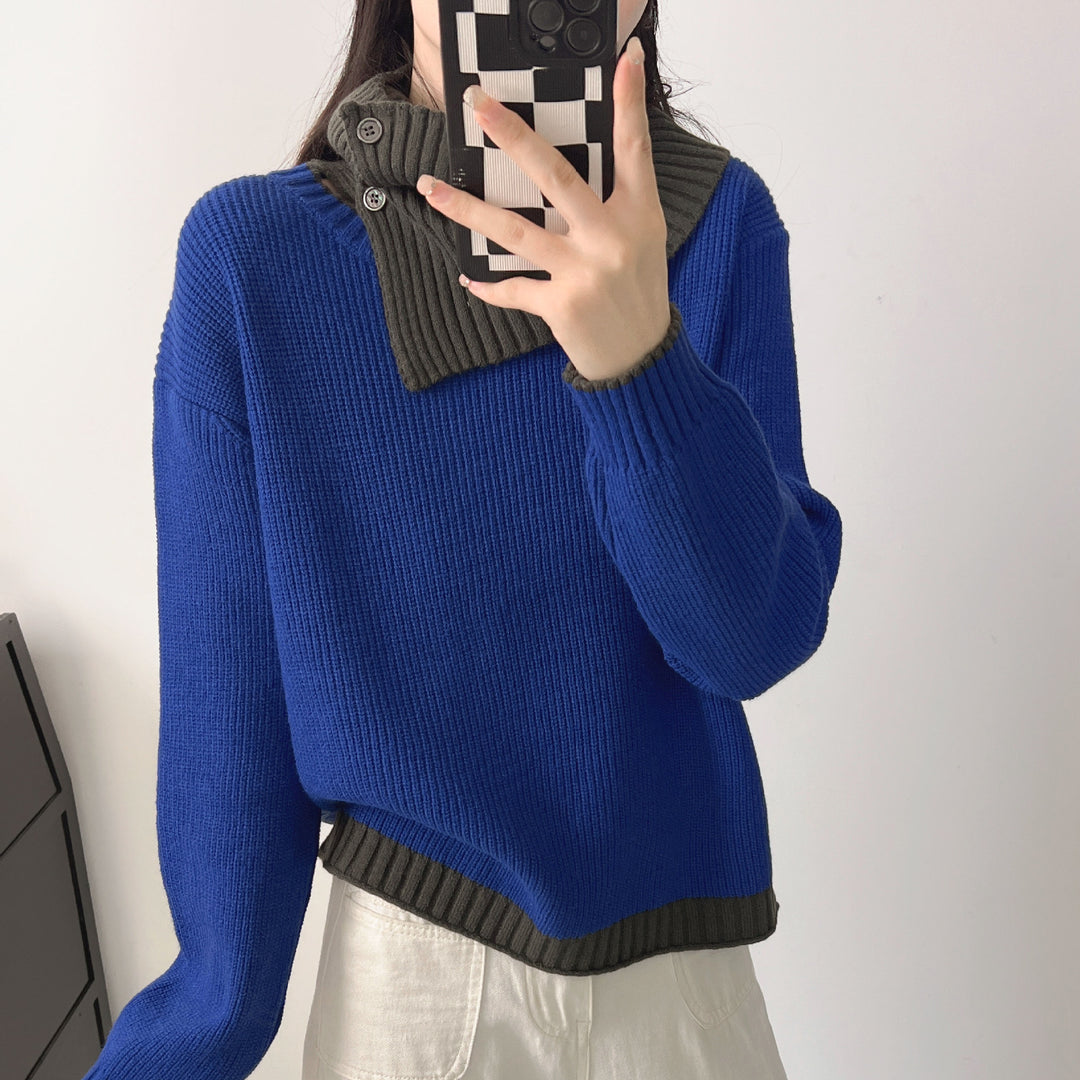 Damen Pullover mit modernem Rollkragen und strukturiertem Design Drune