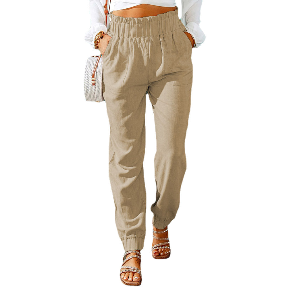 Damen Bequeme und elegante Sommerhose mit elastischem Bund und praktischen Taschen Drune