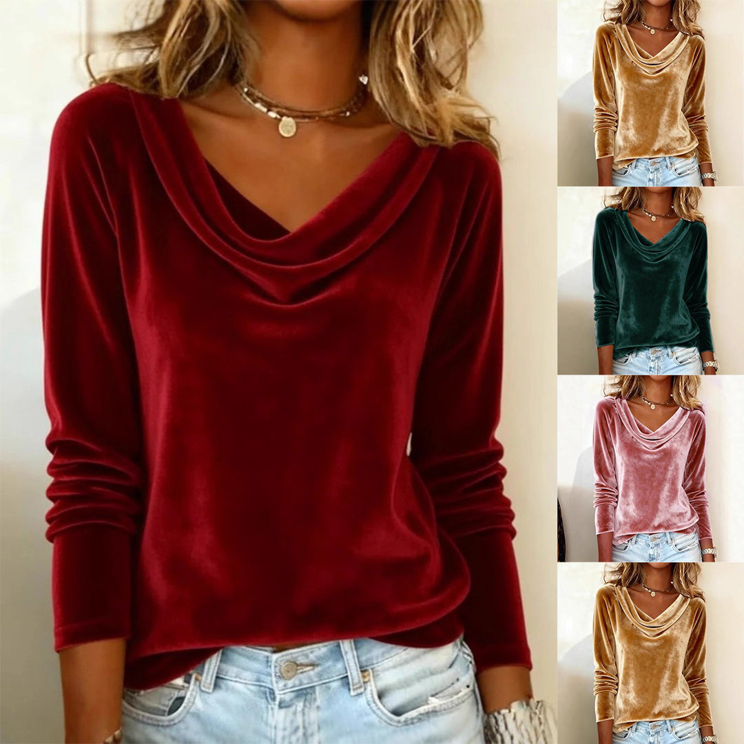 Damen Eleganter und gemütlicher Samt Pullover Drune