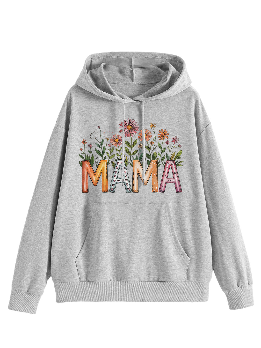 Damen Kapuzenpullover mit floralem Aufdruck und inspirierendem Schriftzug Drune