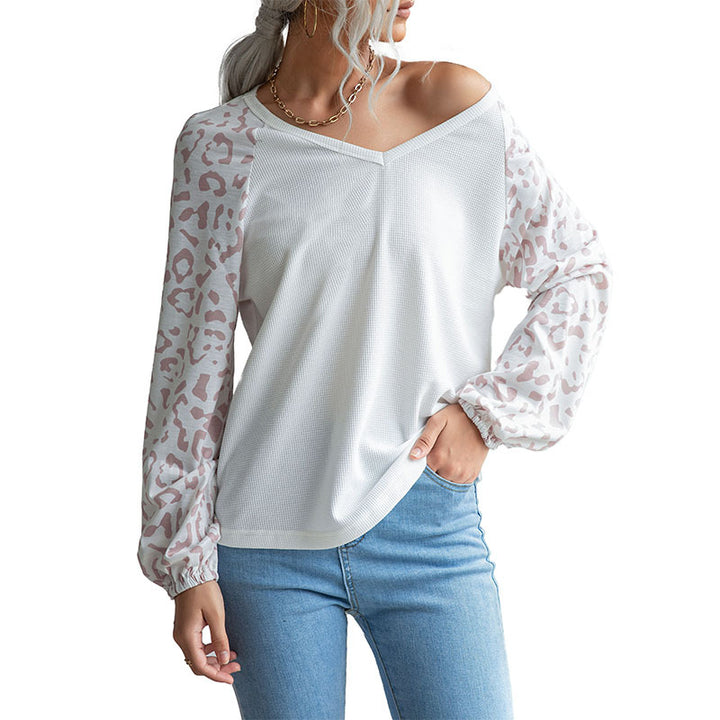 Damen Langarmshirt mit modernem V-Ausschnitt und strukturierten Ärmel-Details Drune