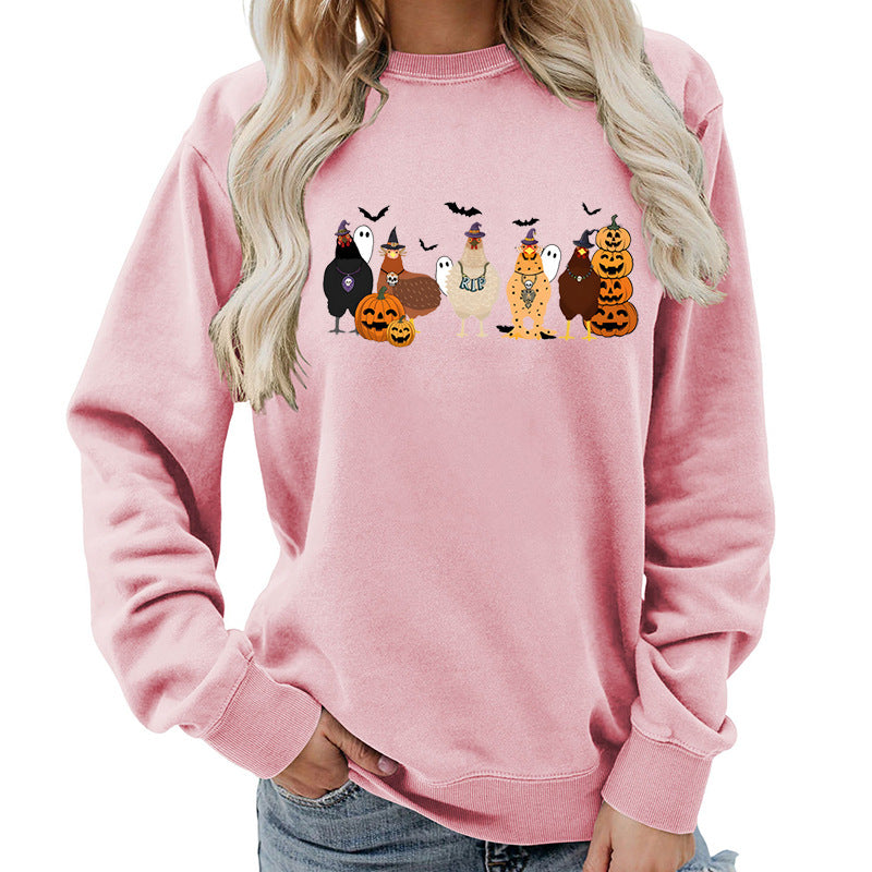 Damen Sweatshirt mit fröhlichem Halloween-Motiv Drune