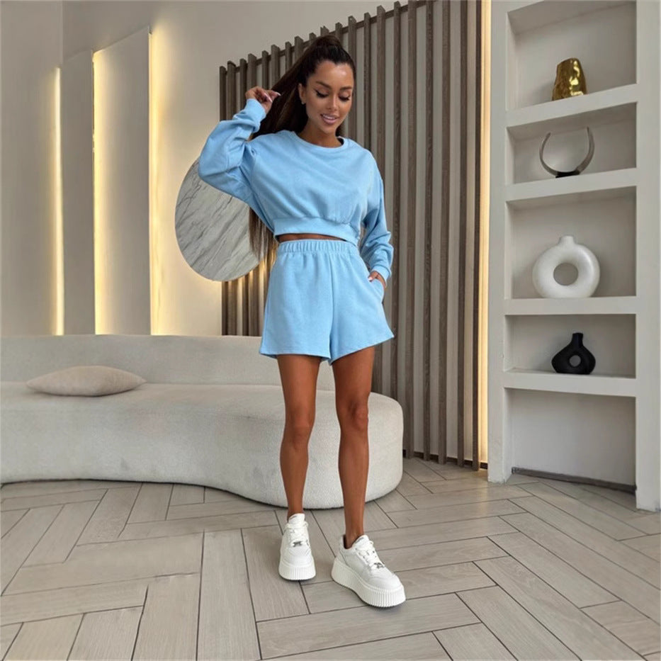 Damen Sportives Set mit gekürzten Ärmel Drune