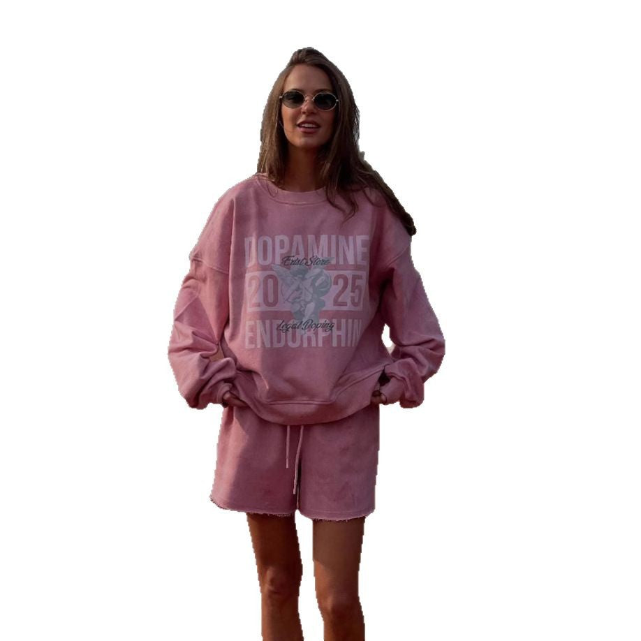 Damen lässiges Sweatshirt mit kreativem Logo-Design und bequemer Passform Drune