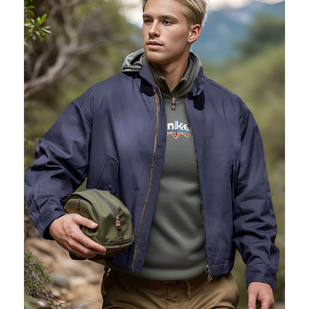 Herren lässige Freizeitjacke mit praktischem Stehkragen Drune