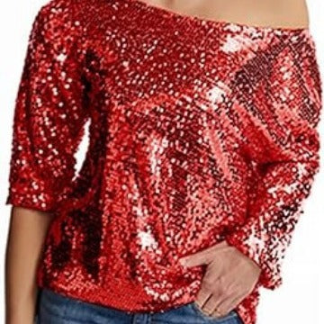 Damen Glitzernde Pailletten-Bluse Drune