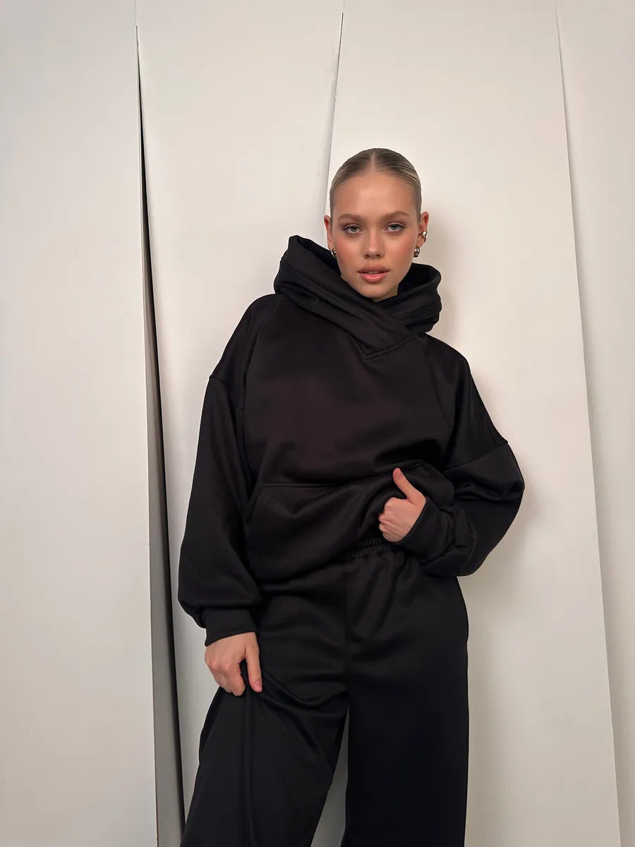 Damen lässiges Kapuzen-Set mit weitem Schnitt Drune