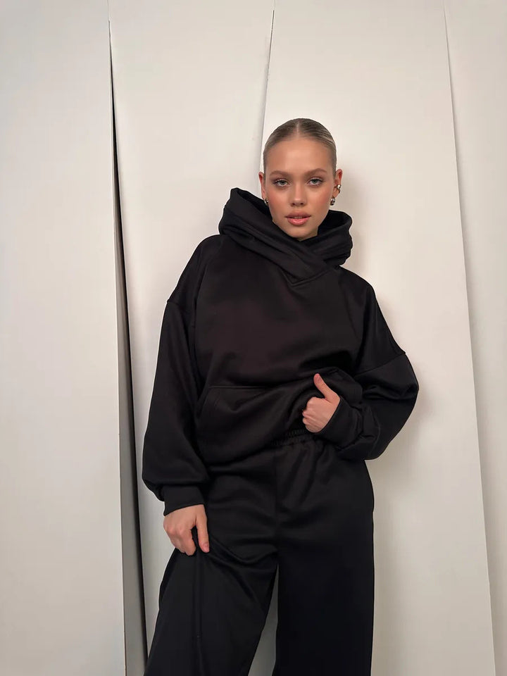 Damen lässiges Kapuzen-Set mit weitem Schnitt Drune