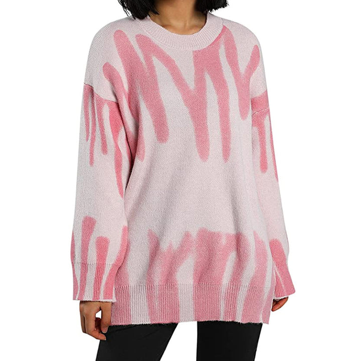 Damen Lässiger Pullover mit modernem Abstract-Design und oversized Passform Drune