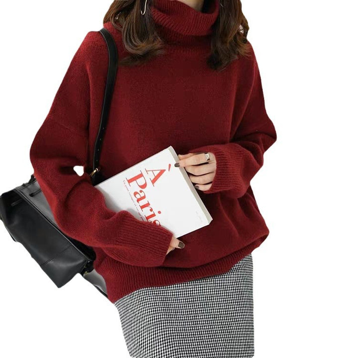 Damen kuscheliger Rollkragenpullover aus hochwertiger Wolle Drune